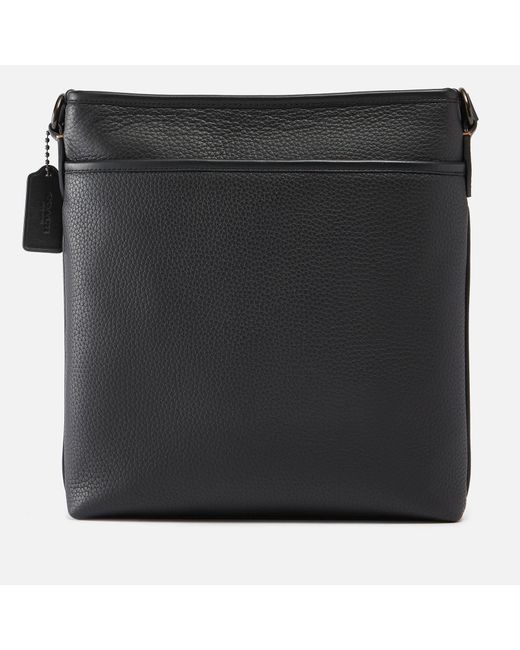 COACH Gotham Pebble Leather Crossbody Bag in Black for Men Lyst