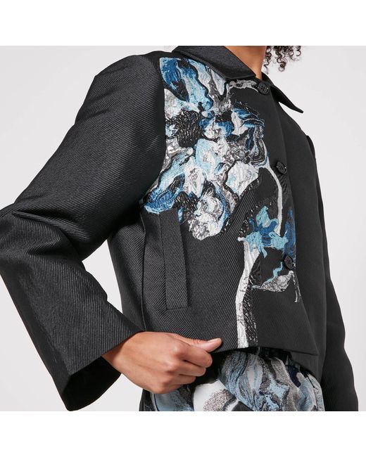 Stine Goya Black Kiana Floral-Jacquard And Twill Jacket