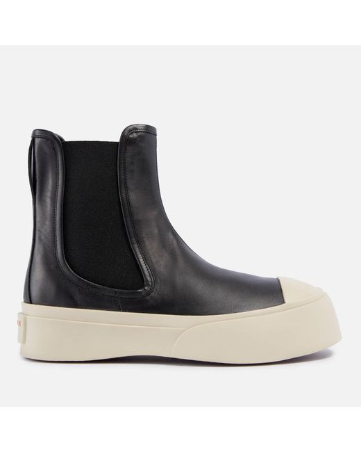 Marni Chelsea Pablo Leather Boots in Black | Lyst