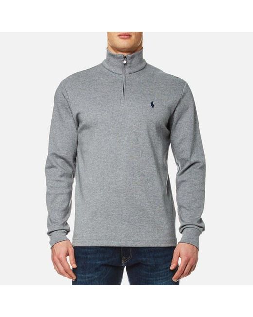 Polo Ralph Lauren Gray Men's 1/4 Zip Pima Cotton Sweatshirt for men