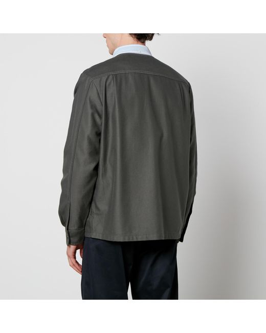 Fred Perry Green Cotton-Twill Overshirt for men