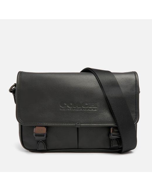 COACH League Smooth Leather Messenger Bag in Black for Men Lyst