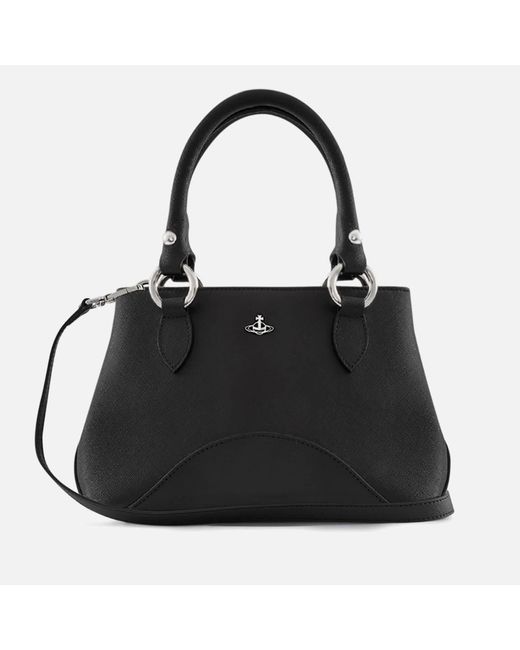 Vivienne Westwood Black Britney Small Cross-grain Leather Handbag