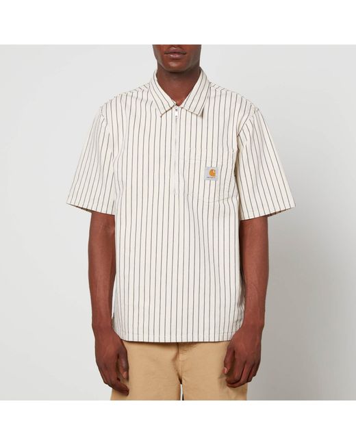 Carhartt WIP White Trade Pinstripe Cotton-canvas Shirt for men