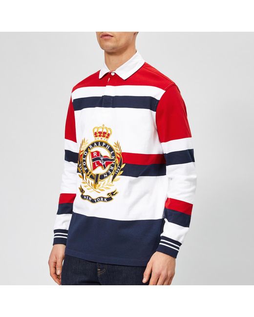 Polo Ralph Lauren Red Newport Large Crest Rugby Shirt for men