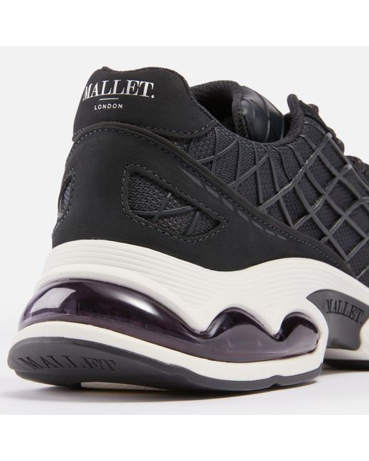 Mallet Black Neptune Reflect Nubuck And Mesh Trainers for men
