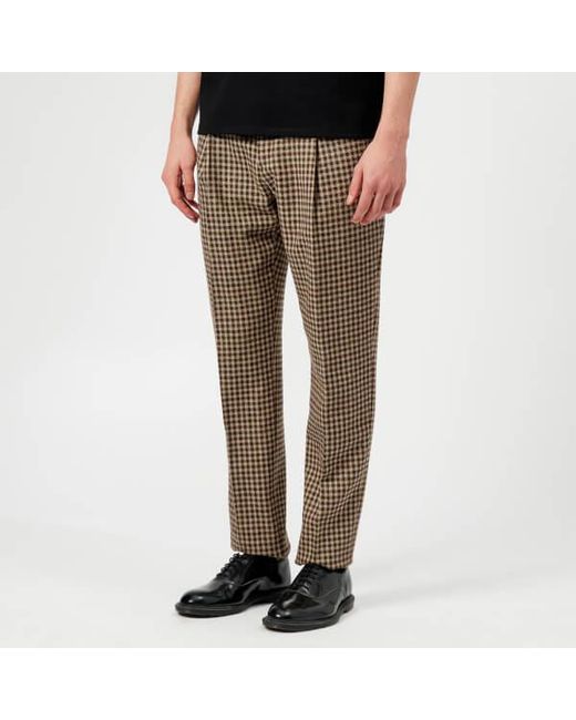 Acne Brown Men's Boston Check Trousers for men