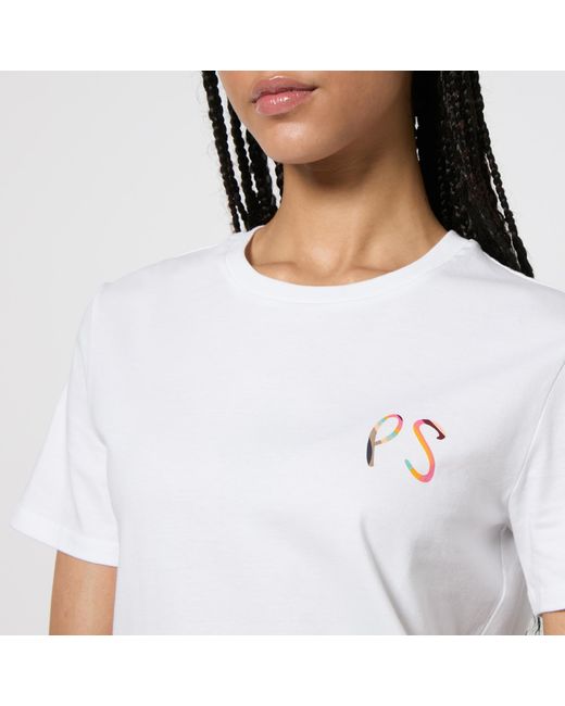 PS by Paul Smith White Logo Cotton T-shirt