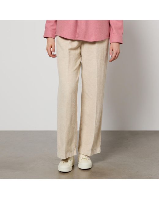 A.P.C. Natural Cotton And Linen-Blend Corduroy Trousers