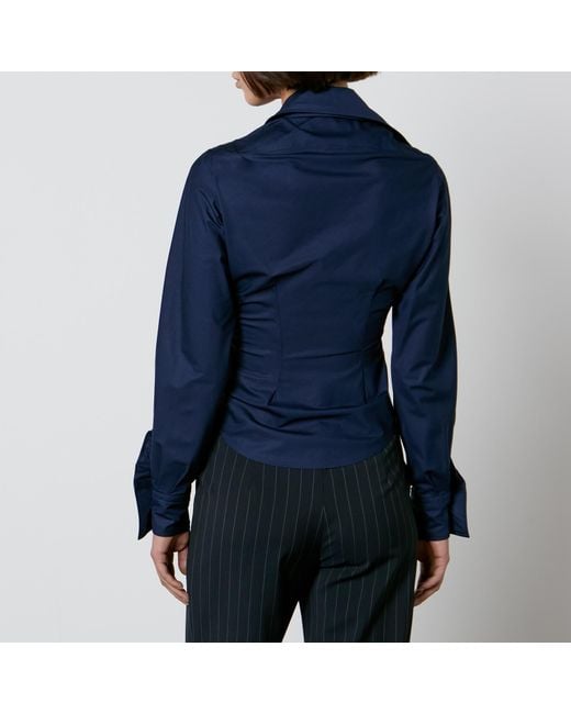 Vivienne Westwood Blue Drunken Asymmetric Cotton-Poplin Shirt