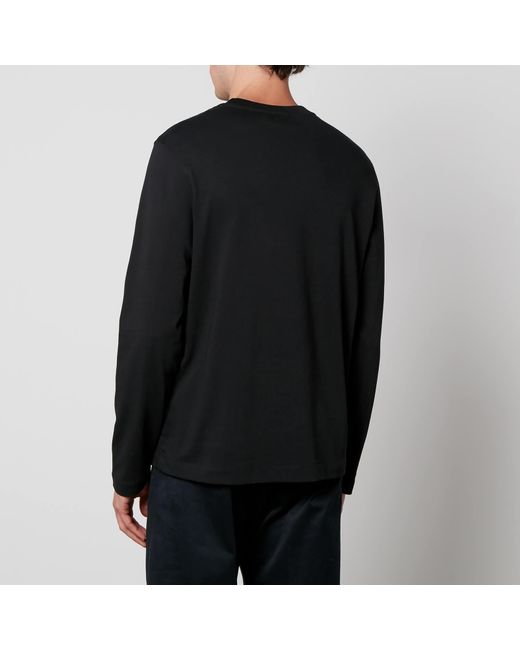 AMI Black De Coeur Logo-embroidered Cotton-jersey Sweatshirt for men