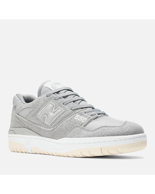 New Balance Gray 550 Suede And Mesh Trainers for men