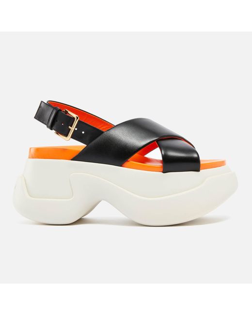 Marni Dada Bumper Leather Sandals in Blue Lyst