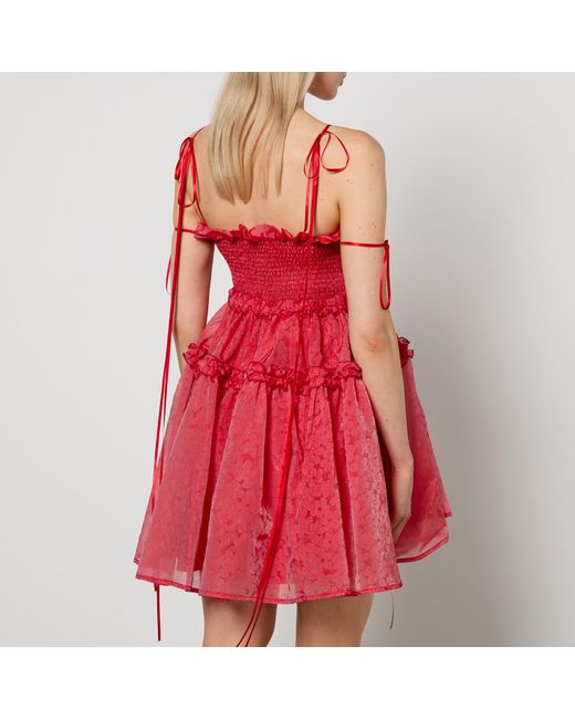 Sister Jane Red Dream Calla Floral-organza Mini Dress