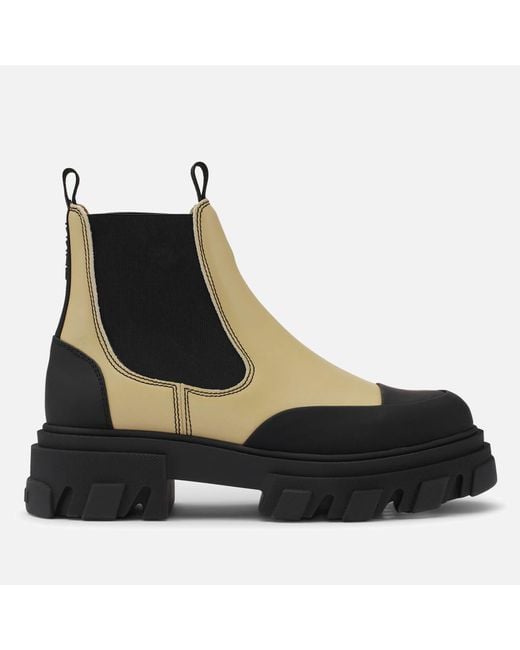 ganni low rise leather chelsea boots