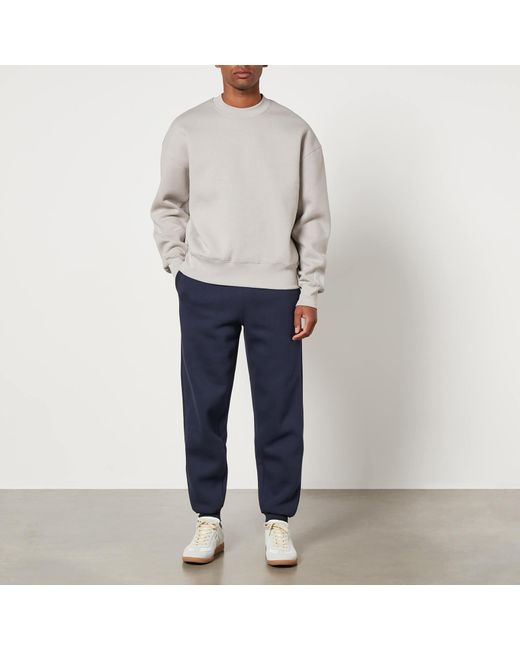 AMI Gray Tonal Logo Cotton-Blend Sweatshirt for men