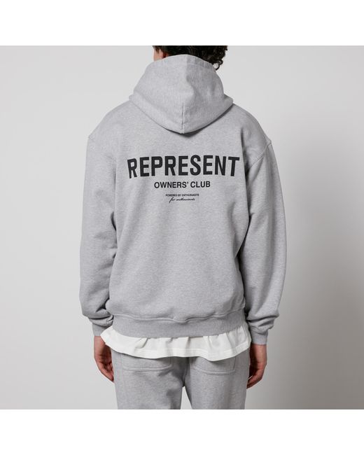 Represent Gray Owner’S Club Cotton-Jersey Hoodie for men