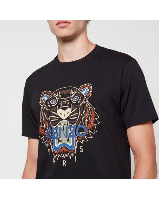 KENZO Tiger Emblem Cotton-jersey T-shirt in Black for Men | Lyst UK