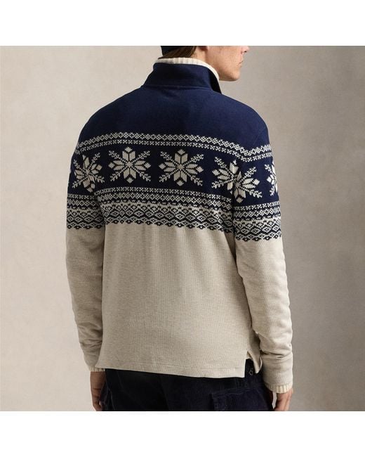 Polo Ralph Lauren Gray Fairisle Cotton-jacquard Jumper for men