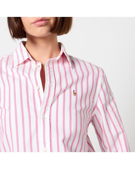 Polo Ralph Lauren Pink Striped Cotton-Poplin Shirt