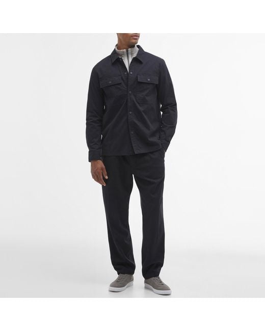 Barbour Black Rocco Brushed Canvas Overshirt for men
