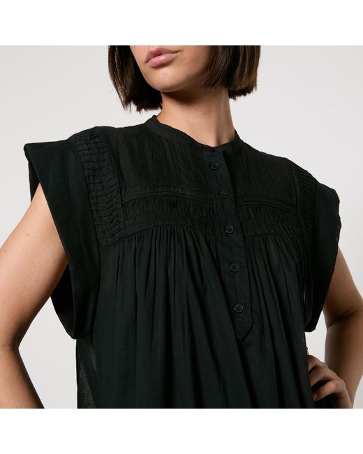 Isabel Marant Black Leazali Cotton-Voile Mini Dress