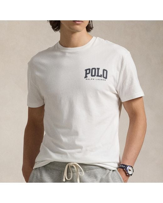 Polo Ralph Lauren Gray Varsity Custom-Fit Cotton-Jersey T-Shirt for men
