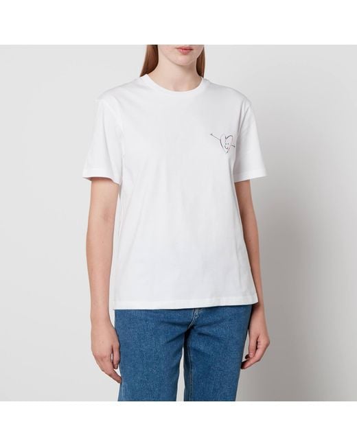 PS by Paul Smith White Heart Hug Organic Cotton T-Shirt
