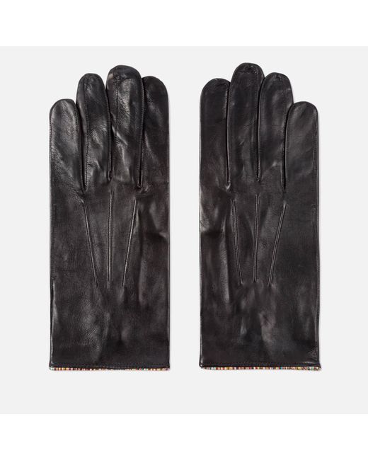 Paul Smith Striped Piping Gloves - Black for men