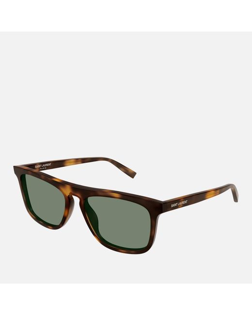 Saint Laurent Green Acetate Wayfarer-frame Sunglasses for men