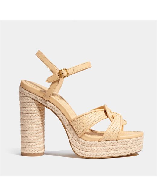 COACH Multicolor Talina Straw Heeled Sandals