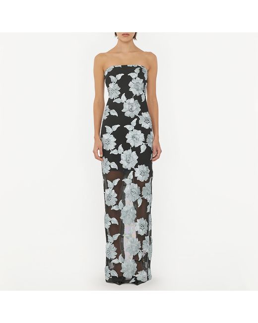 ROTATE BIRGER CHRISTENSEN Green Floral-Appliquéd Mesh Dress
