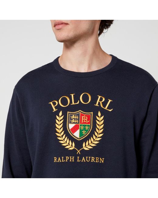 Embroidered crest jersey outlet sweatshirt