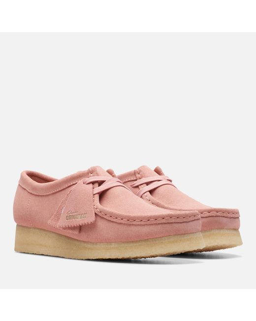 Clarks Pink Wallabee Suede Shoes