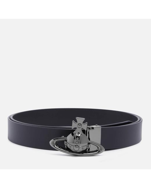 Vivienne Westwood Metallic Orb Buckle Leather Belt for men