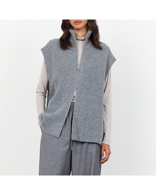 Levete Room Gray Leveté Room Juliana Wool-Blend Ribbed-Knit Jumper