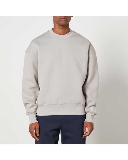 AMI Gray Tonal Logo Cotton-Blend Sweatshirt for men