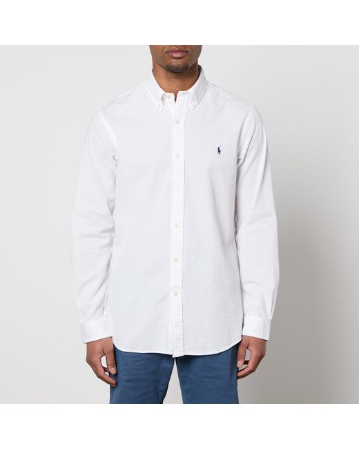 Polo Ralph Lauren White Striped Seersucker Shirt for men