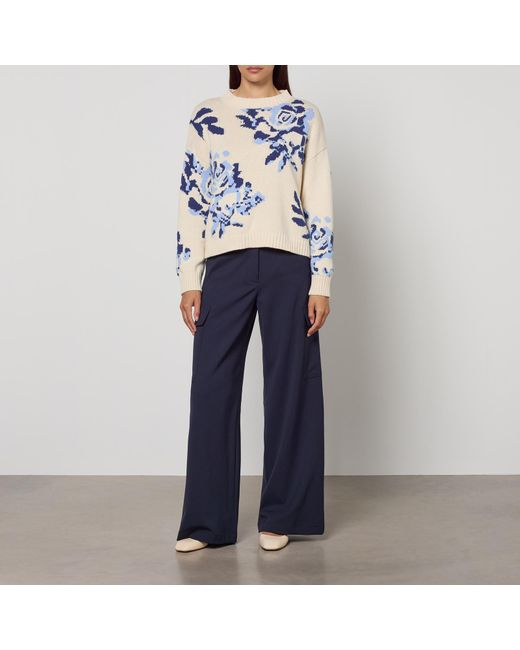Weekend by Maxmara Blue Hidalgo Twill Trousers