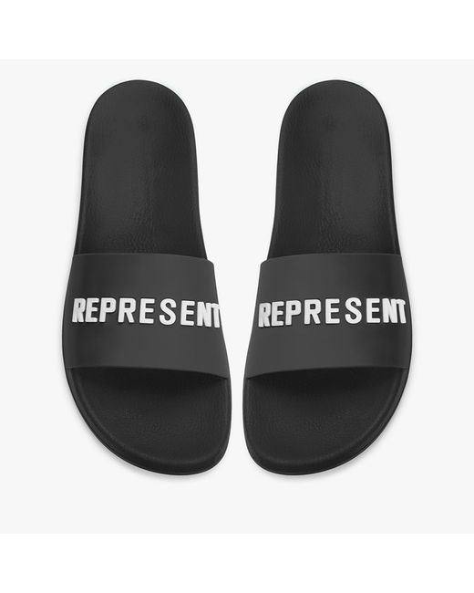 Represent Rubber Pool Sliders in Black for Men | Lyst UK