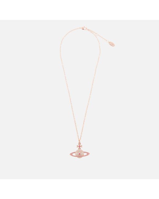 Vivienne Westwood White Kika Rose Gold-tone And Crystal Necklace