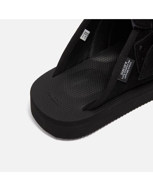 Suicoke Black Lemi-Sab Suede Sandals for men