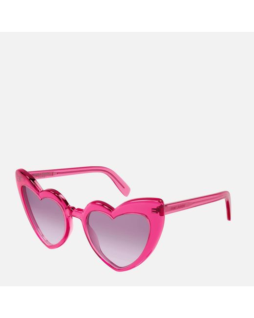 Saint Laurent Pink Loulou Heart Shaped Sunglasses