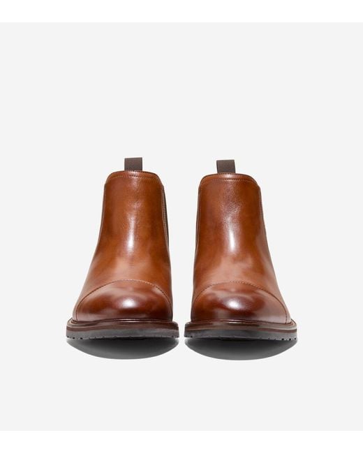 Men\'s Brown Leather Berkshire Lug Cap Toe Chelsea Boots Cole Haan Berkshire Lug Chelsea Boot SKU: 9892484 - YouTube main image 4