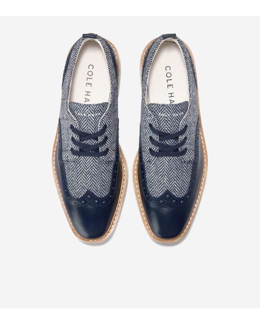 Leather Cole Haan Women's Original Grand Wingtip Oxford Cole Haan Women's  riginalgrand Platform Wingtip Oxfords In Blue Lyst