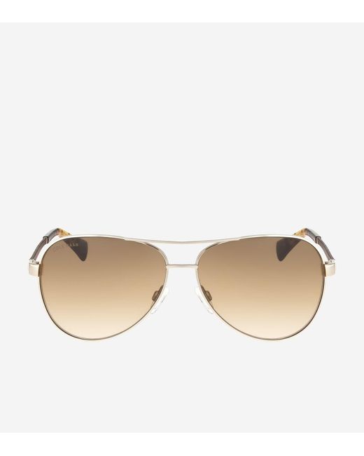 Cole Haan White Metal-leather Aviator Sunglasses