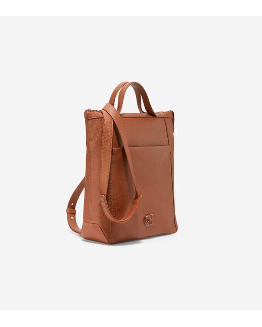 Cole Haan Brown Grand Ambition Small Convertible Luxe Backpack