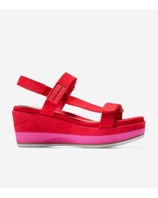 Cole Haan Red Women's Grand Ambition Ayer Flatform Wedge
