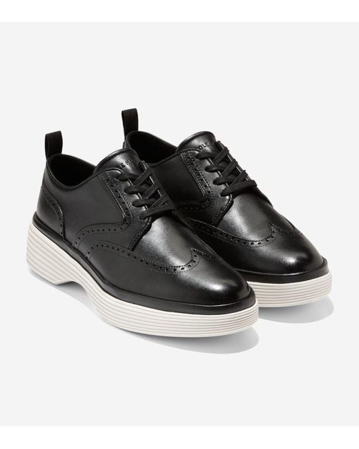 Cole Haan Black Women's Øriginalgrand City Platform Wingtip Oxfords