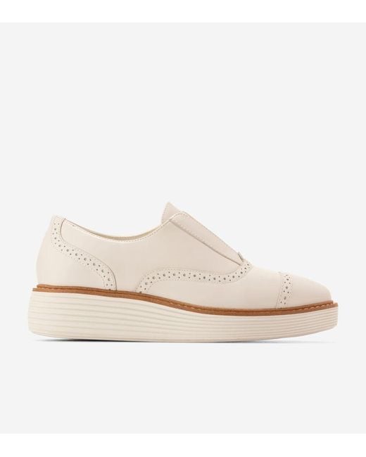 Cole Haan White Women's Øriginalgrand Platform Slip-on Oxfords